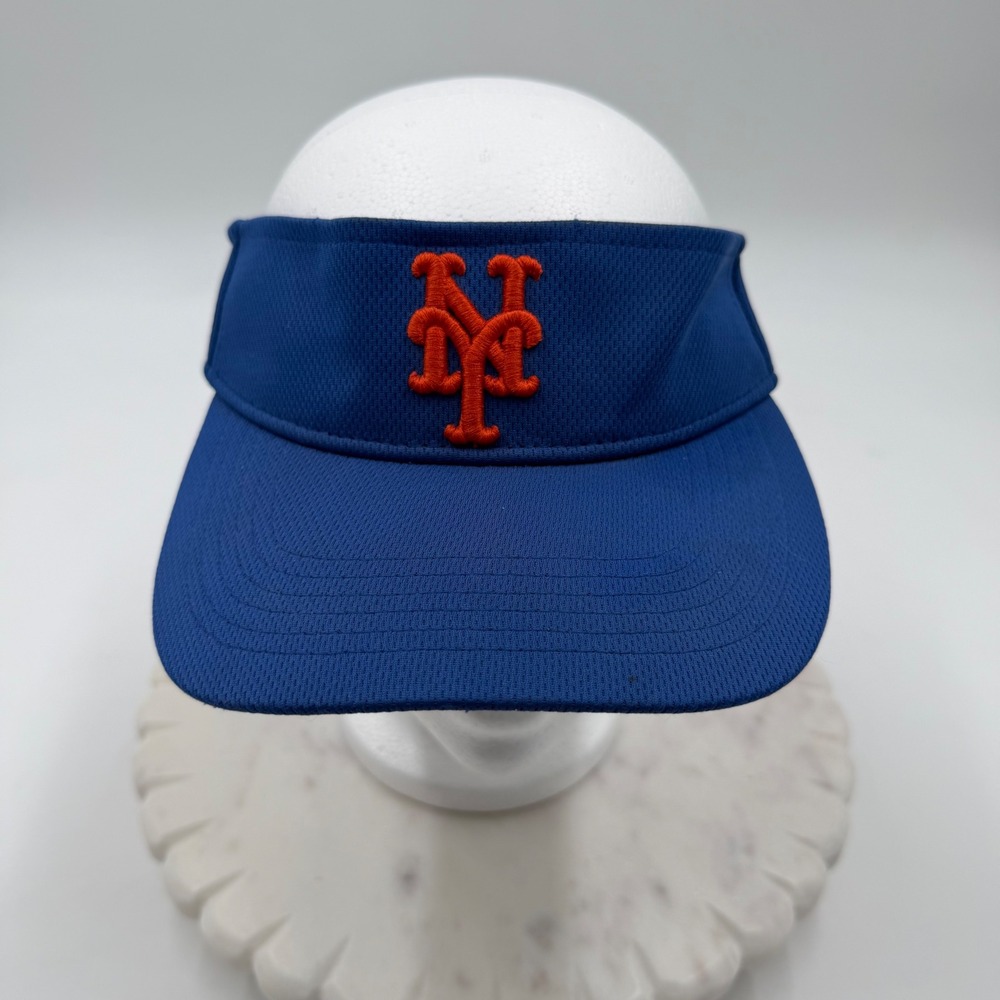 New York Mets MLB Visor OC Sports Blue Orange Embroidered OSFM Adjustable Hat